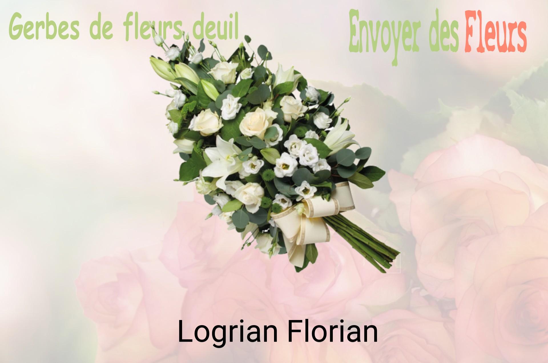 Gerbe de fleurs de deuil livrée à Logrian-Florian